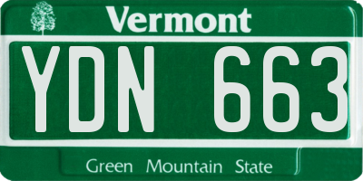 VT license plate YDN663