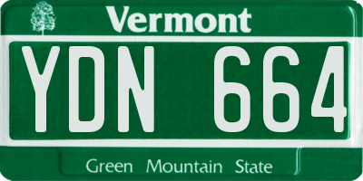 VT license plate YDN664
