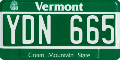 VT license plate YDN665