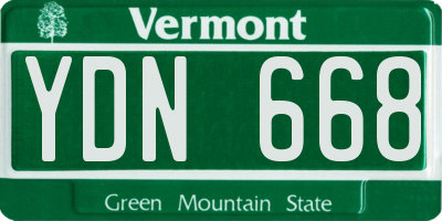 VT license plate YDN668