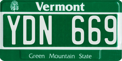 VT license plate YDN669