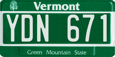 VT license plate YDN671