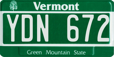 VT license plate YDN672