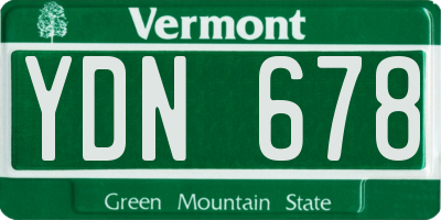 VT license plate YDN678