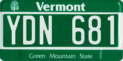VT license plate YDN681