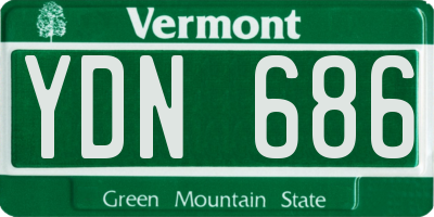 VT license plate YDN686