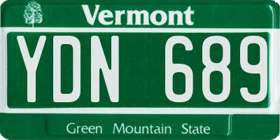 VT license plate YDN689