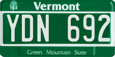 VT license plate YDN692