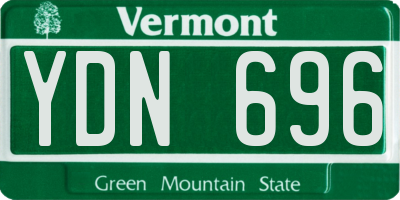VT license plate YDN696