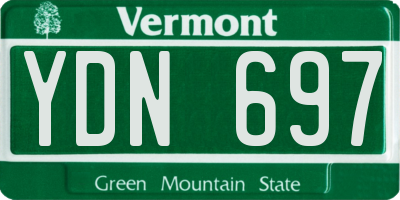VT license plate YDN697
