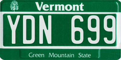 VT license plate YDN699