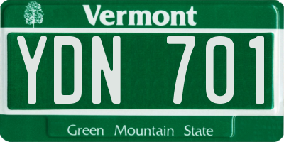 VT license plate YDN701