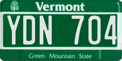 VT license plate YDN704