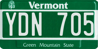 VT license plate YDN705