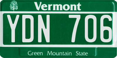 VT license plate YDN706
