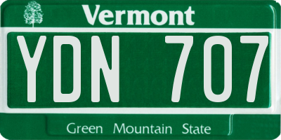 VT license plate YDN707