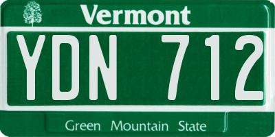 VT license plate YDN712