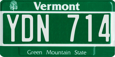 VT license plate YDN714