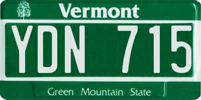 VT license plate YDN715