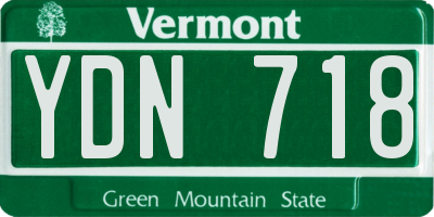 VT license plate YDN718