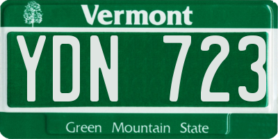 VT license plate YDN723