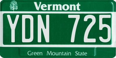 VT license plate YDN725