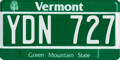 VT license plate YDN727