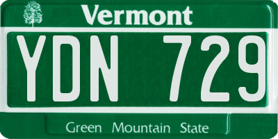 VT license plate YDN729
