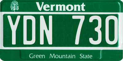 VT license plate YDN730