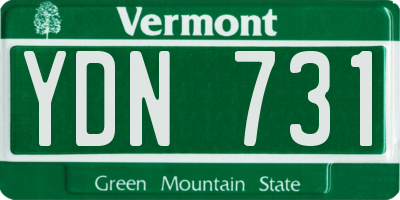 VT license plate YDN731