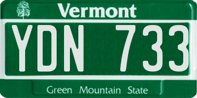 VT license plate YDN733