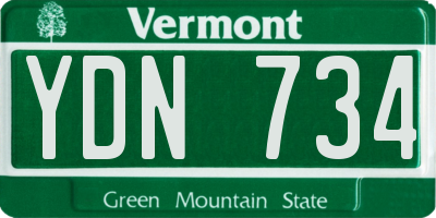 VT license plate YDN734