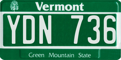 VT license plate YDN736