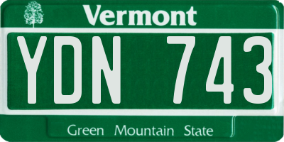 VT license plate YDN743