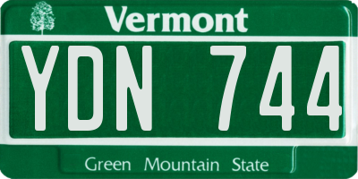 VT license plate YDN744