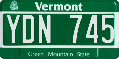 VT license plate YDN745