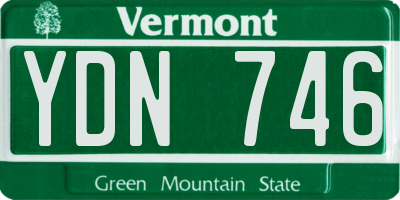 VT license plate YDN746