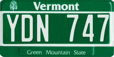VT license plate YDN747