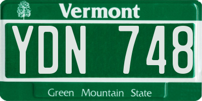 VT license plate YDN748
