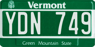 VT license plate YDN749