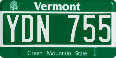 VT license plate YDN755