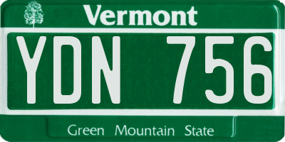 VT license plate YDN756