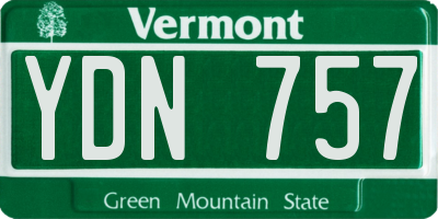 VT license plate YDN757