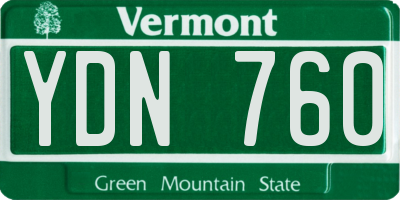 VT license plate YDN760