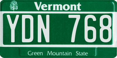 VT license plate YDN768