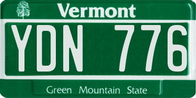 VT license plate YDN776