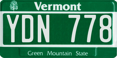 VT license plate YDN778