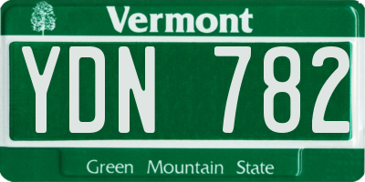 VT license plate YDN782