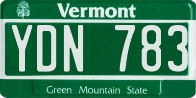 VT license plate YDN783
