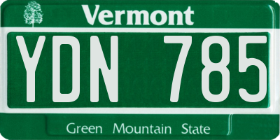 VT license plate YDN785